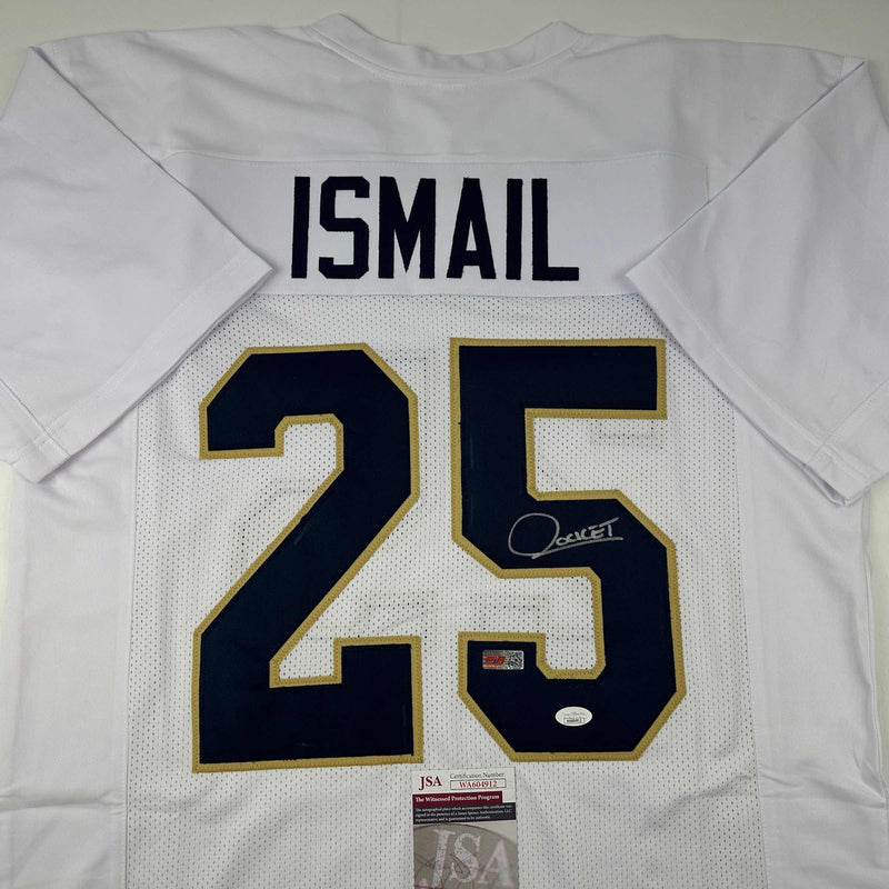 Autographed/Signed Raghib Ismail Rocket Notre Dame White College Football Jersey JSA COA