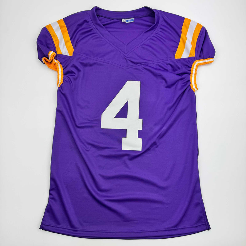 Autographed/Signed CJ C.J. Daniels LSU Purple College Football Jersey Beckett BAS COA