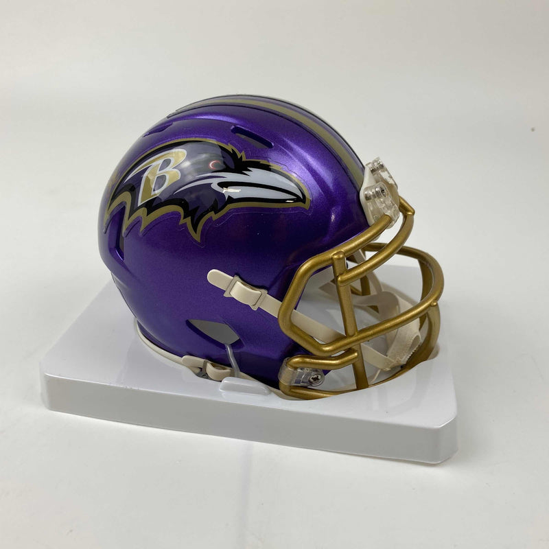 Autographed/Signed Ray Lewis Baltimore Ravens Flash Football Mini Helmet Beckett BAS COA