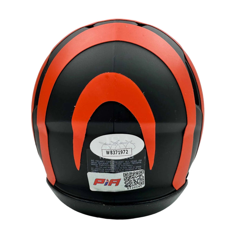 Autographed/Signed Ja'Marr Chase Cincinnati Bengals Lunar Eclipse Alternate Mini Football Helmet JSA COA