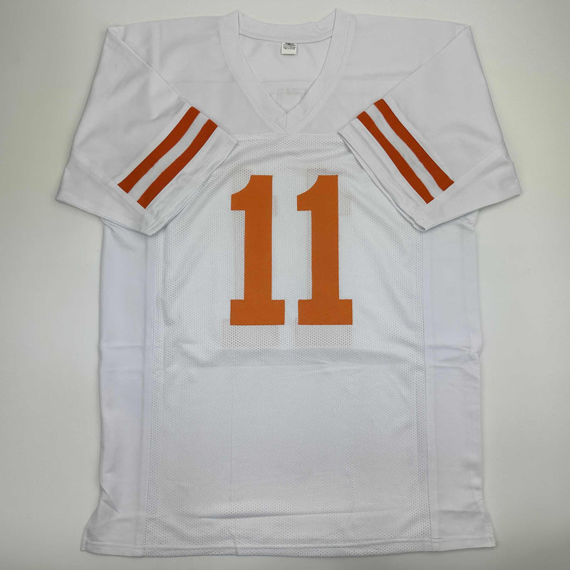 Autographed/Signed Major Applewhite Texas White College Football Jersey JSA COA