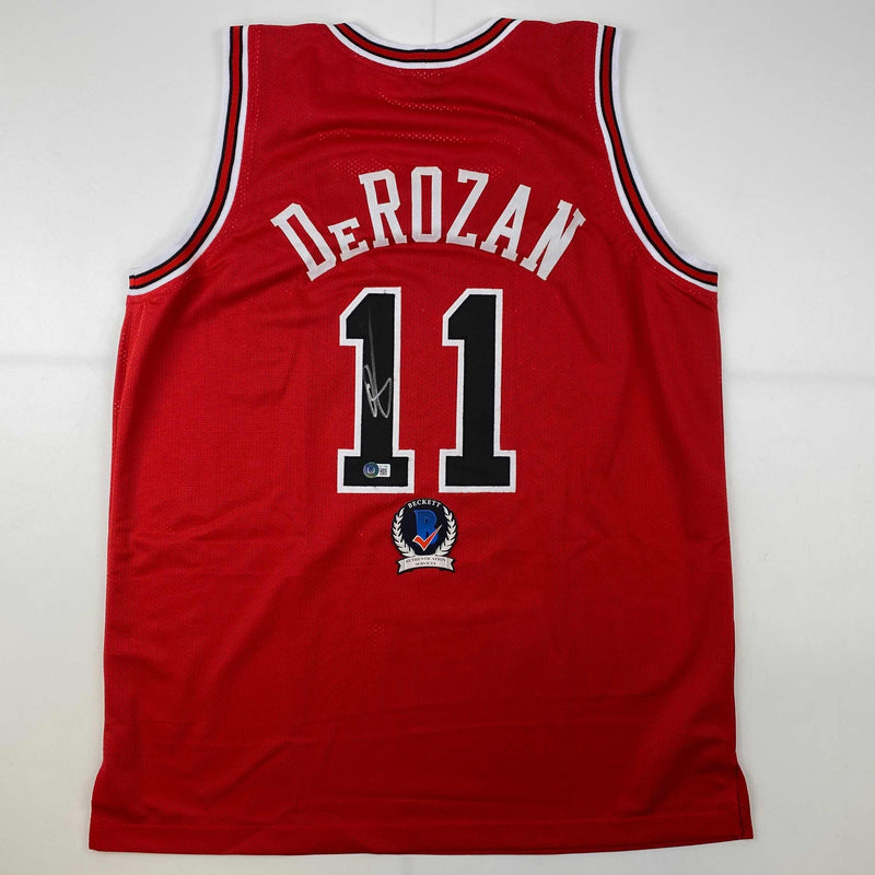 Autographed/Signed DeMar DeRozan Chicago Red Basketball Jersey Beckett BAS COA