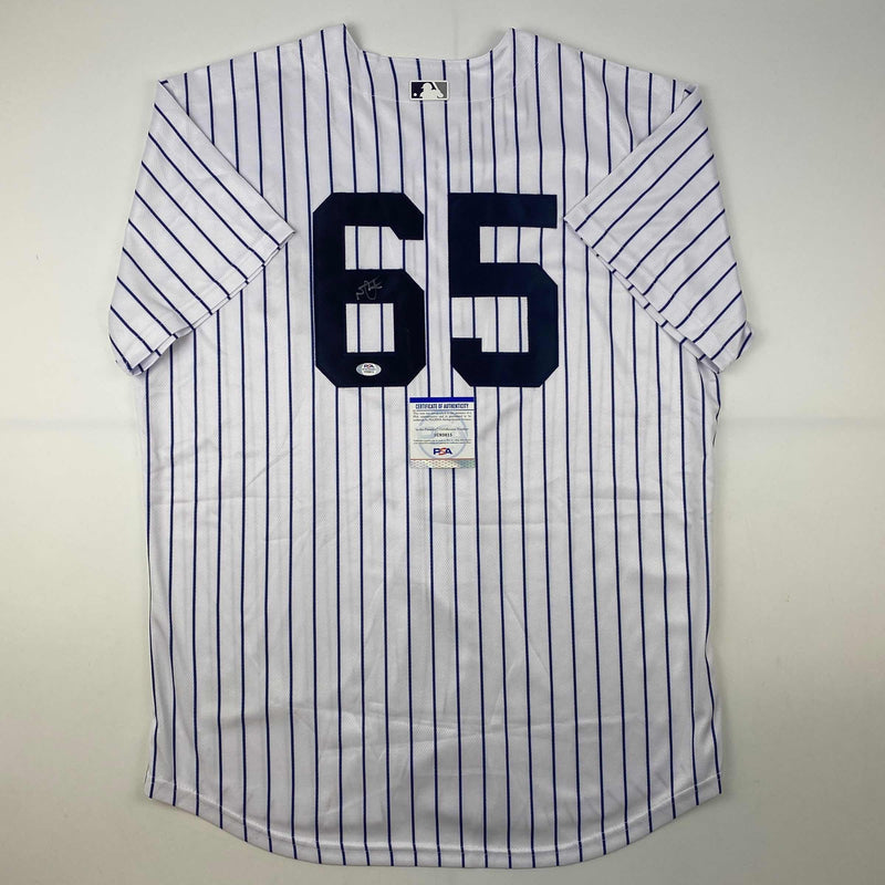 Autographed/Signed Nestor Cortes New York Pinstripe Baseball Jersey PSA/DNA COA
