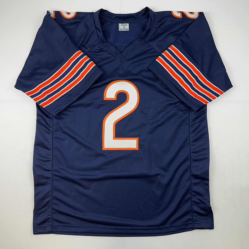 Autographed/Signed D.J. DJ Moore Chicago Blue Football Jersey Beckett BAS COA
