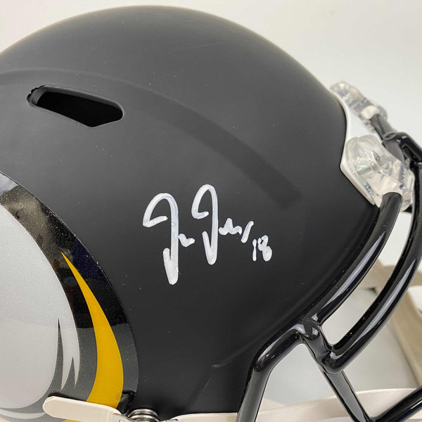 Autographed/Signed Justin Jefferson Minnesota Vikings Amp Full Size FS F/S Replica Football Helmet Beckett BAS COA