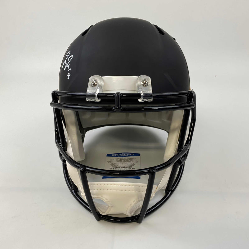 Autographed/Signed Justin Jefferson Minnesota Vikings Amp Full Size FS F/S Replica Football Helmet Beckett BAS COA