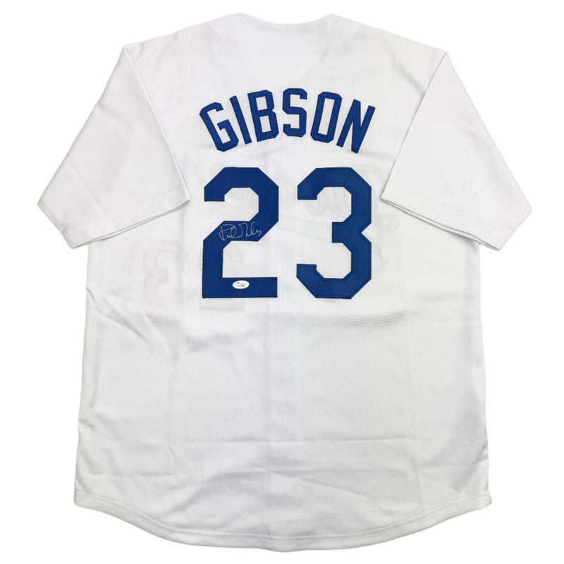 Autographed/Signed Kirk Gibson Los Angeles LA White Baseball Jersey JSA COA