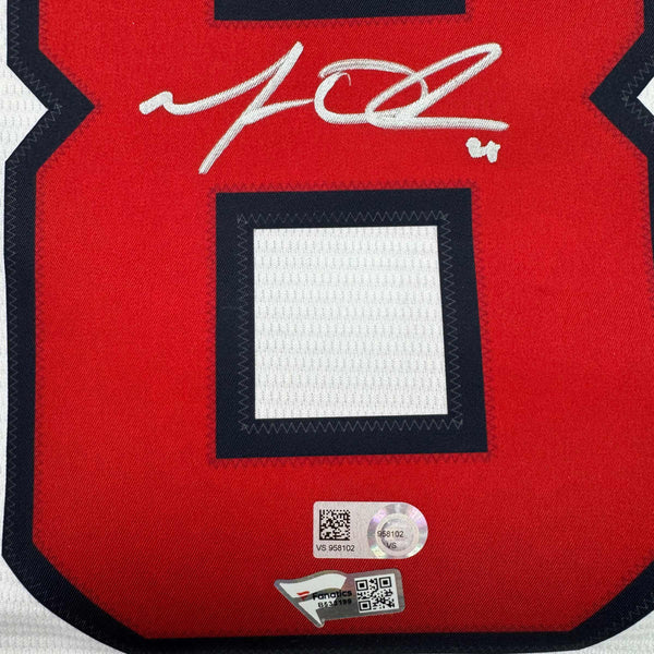 Autographed/Signed Matt Olson Atlanta Braves White Baseball Jersey Fanatics COA
