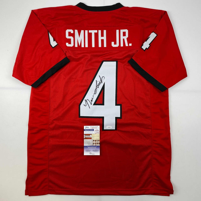 Autographed/Signed Nolan Smith Jr. Georgia Red College Football Jersey JSA COA