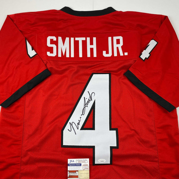 Autographed/Signed Nolan Smith Jr. Georgia Red College Football Jersey JSA COA
