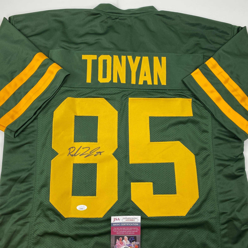 Autographed/Signed Robert Tonyan Green Bay Color Rush Green Football Jersey JSA COA
