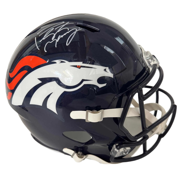 Autographed/Signed Peyton Manning Denver Broncos Full Size F/S Football Helmet Steiner COA