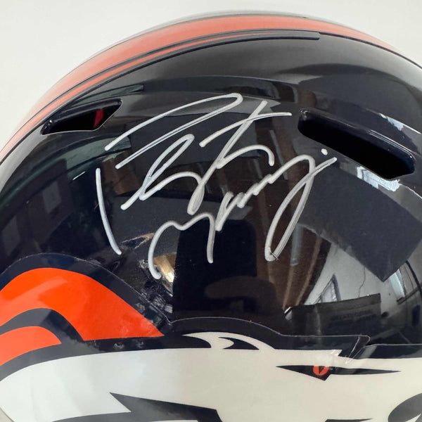 Autographed/Signed Peyton Manning Denver Broncos Full Size F/S Football Helmet Steiner COA