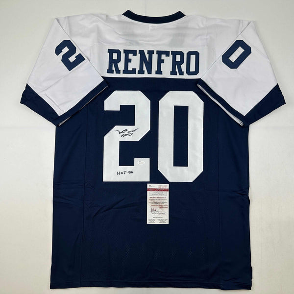 Autographed/Signed Mel Renfro HOF 96 Dallas Thanksgiving Day Football Jersey JSA COA