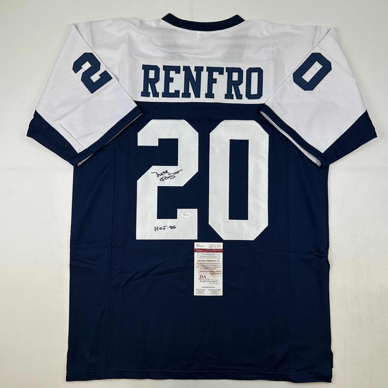 Autographed/Signed Mel Renfro HOF 96 Dallas Thanksgiving Day Football Jersey JSA COA