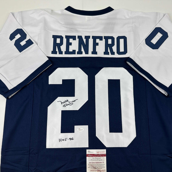 Autographed/Signed Mel Renfro HOF 96 Dallas Thanksgiving Day Football Jersey JSA COA