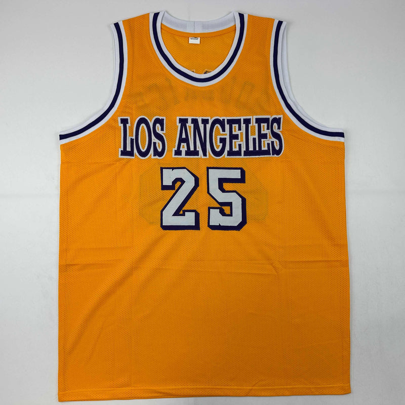 Autographed/Signed Gail Goodrich Los Angeles LA Yellow Basketball Jersey Beckett BAS COA