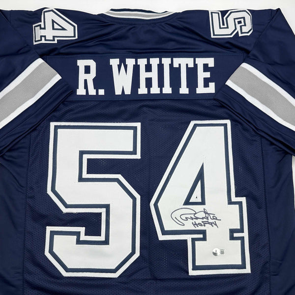 Autographed/Signed Randy White HOF 94 Dallas Blue Football Jersey JSA COA