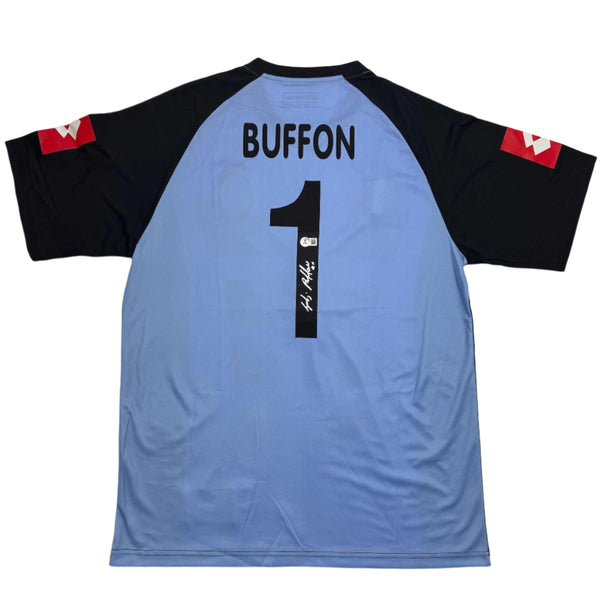 Autographed/Signed Gianluigi Buffon Juventus Blue Soccer Jersey Beckett BAS COA