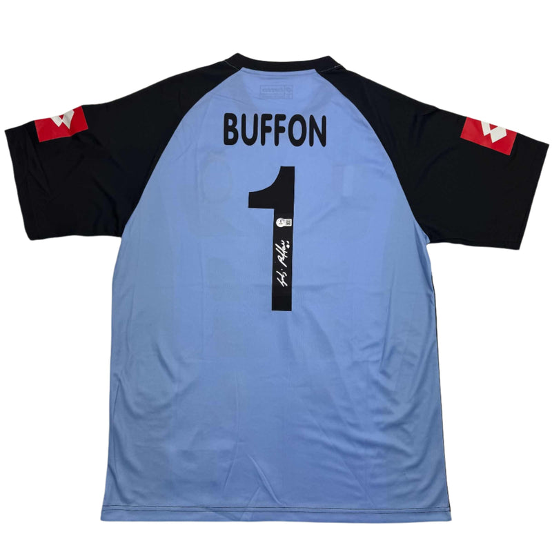 Autographed/Signed Gianluigi Buffon Juventus Blue Soccer Jersey Beckett BAS COA
