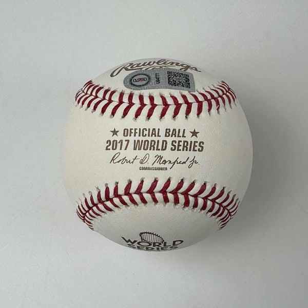 Autographed/Signed George Springer 2017 World Series Champs Rawlings Official Major League Baseball ROML USASM COA
