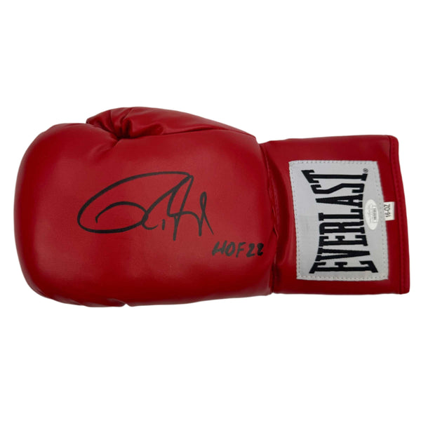 Autographed/Signed Roy Jones Jr HOF 22 Red Everlast Boxing Glove JSA COA