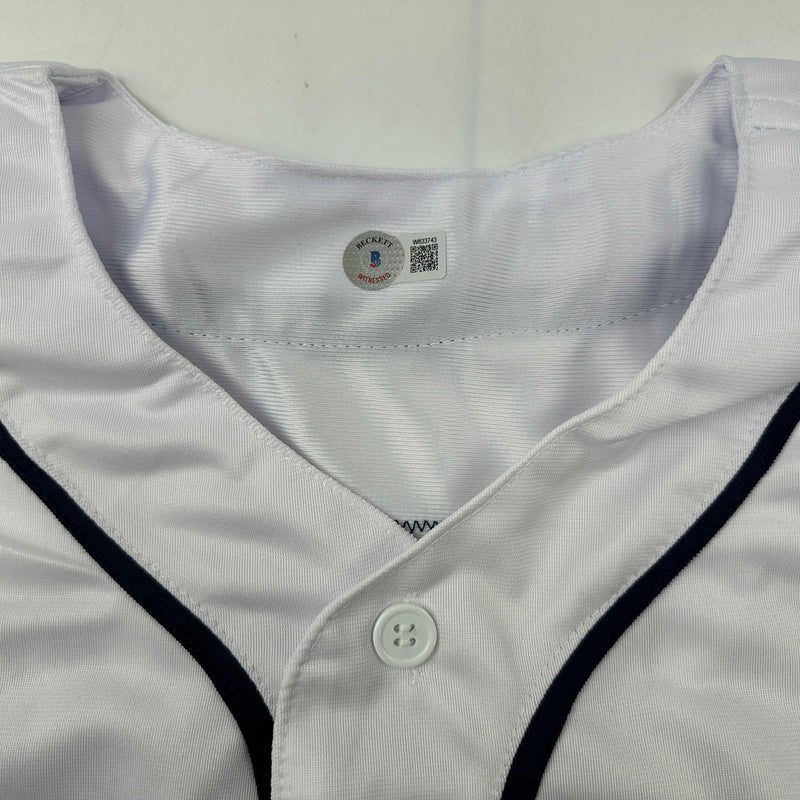 Autographed/Signed The Sandlot Movie 6x Cast Member Sigs White Baseball Jersey Beckett BAS COA