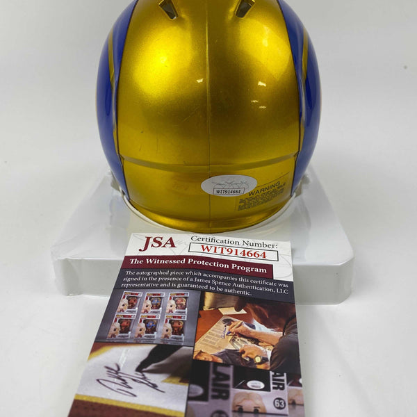 Autographed/Signed Jalen Ramsey Los Angeles Rams Flash Mini Football Helmet JSA COA