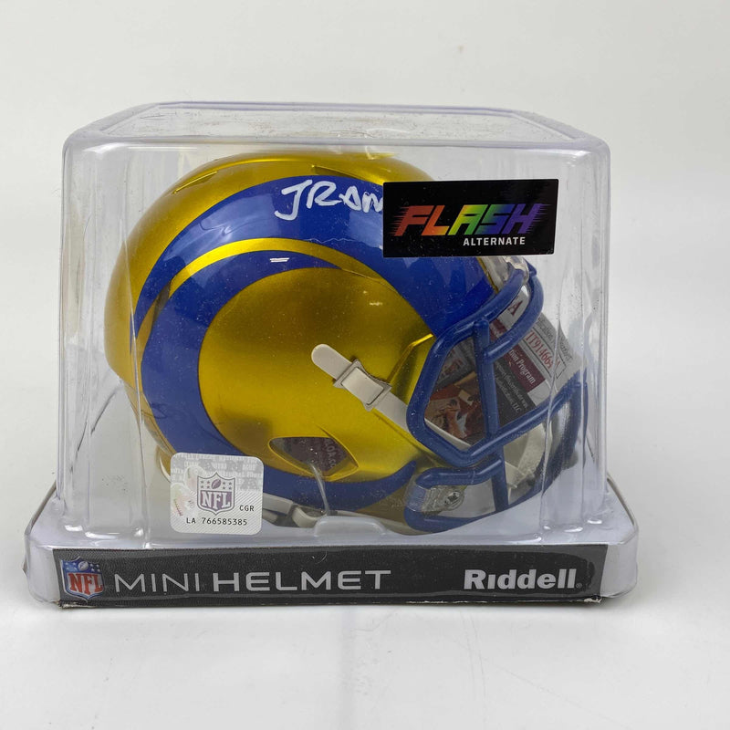 Autographed/Signed Jalen Ramsey Los Angeles Rams Flash Mini Football Helmet JSA COA