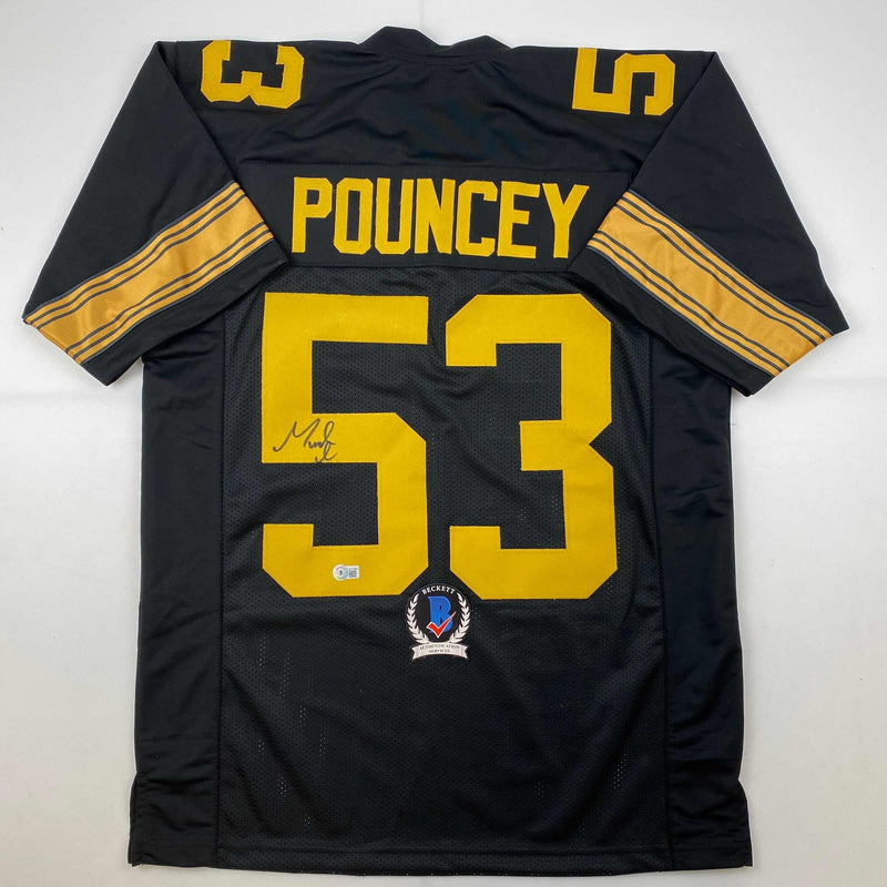 Autographed/Signed Maurkice Pouncey Pittsburgh Color Rush Black Football Jersey Beckett BAS COA