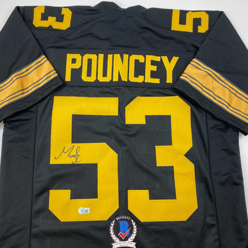 Autographed/Signed Maurkice Pouncey Pittsburgh Color Rush Black Football Jersey Beckett BAS COA