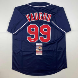 Autographed/Signed Charlie Sheen Wild Thing Ricky Vaughn Major League Movie Blue Baseball Jersey JSA COA