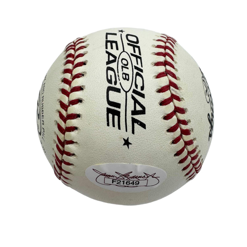 Autographed/Signed Hank Aaron Rawlings Official League Baseball JSA COA