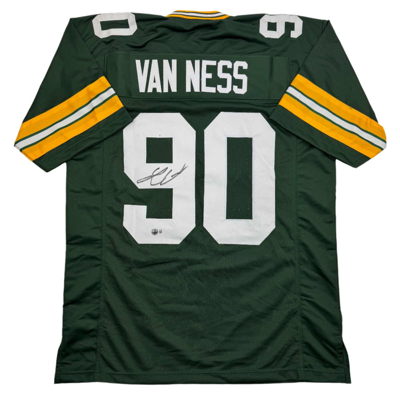Autographed/Signed Lukas Van Ness Green Bay Green Football Jersey Beckett BAS COA