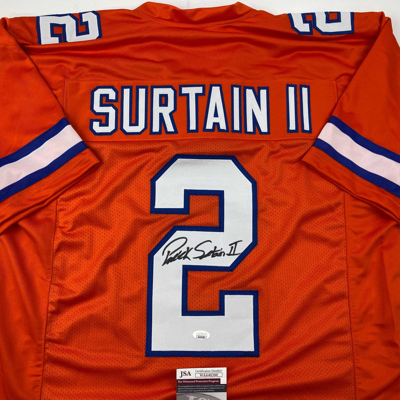 Autographed/Signed Patrick Surtain II Denver Retro Orange Football Jersey JSA COA