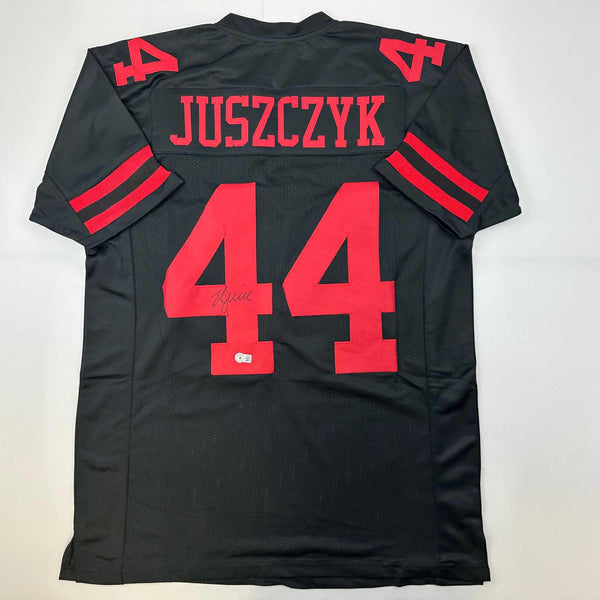 Autographed/Signed Kyle Juszczyk San Francisco Black Football Jersey Beckett BAS COA