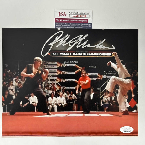 Autographed/Signed Ralph Macchio The Karate Kid Crane Kick 8x10 Photo JSA COA