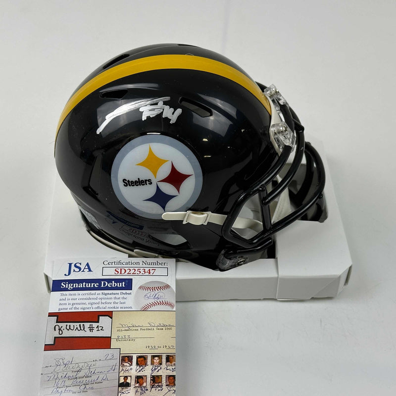 Autographed/Signed George Pickens Pittsburgh Steelers Mini Football Helmet JSA COA