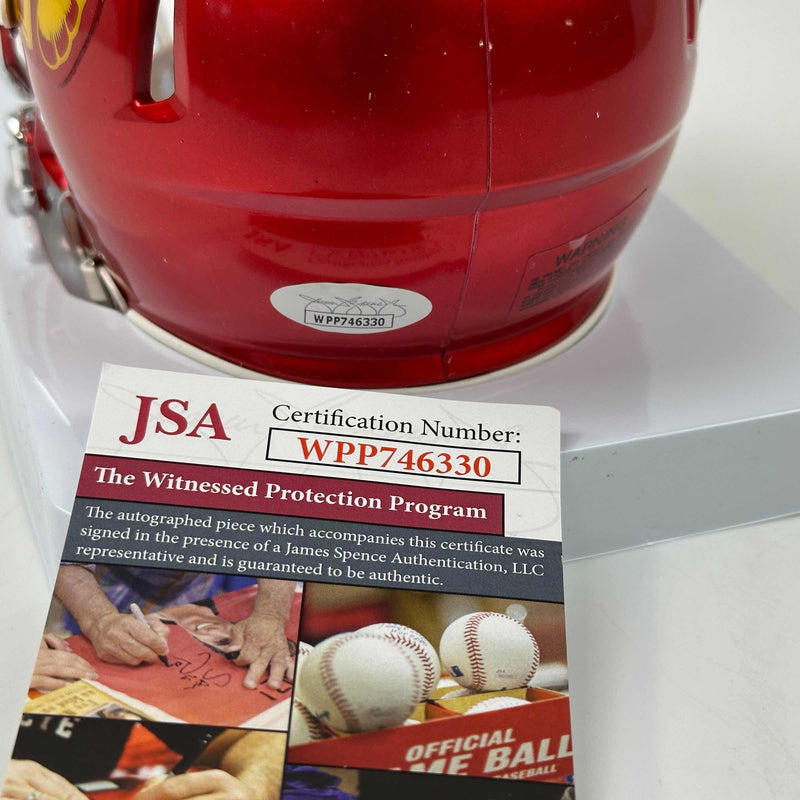 Autographed/Signed OJ O.J. Simpson 68 Heisman USC Trojans Southen Cal Chrome College Football Mini Helmet JSA COA