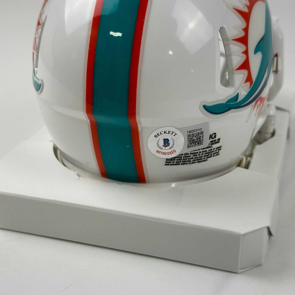 Autographed/Signed Tyreek Hill Miami Dolphins Mini Football Helmet Beckett BAS COA