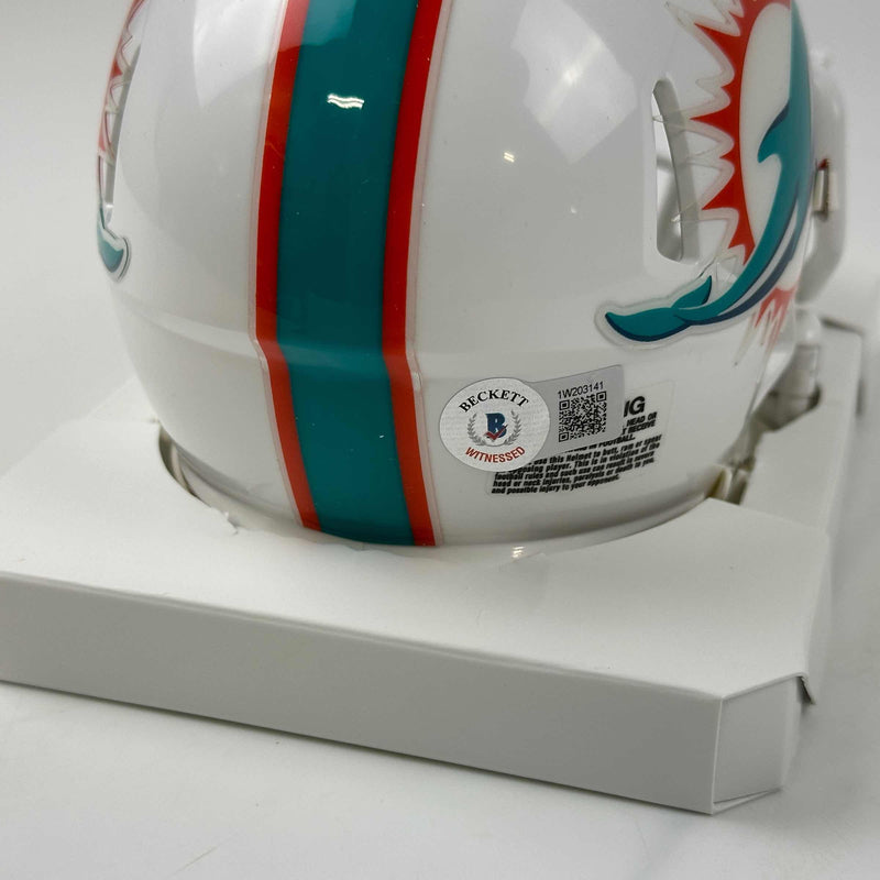 Autographed/Signed Tyreek Hill Miami Dolphins Mini Football Helmet Beckett BAS COA