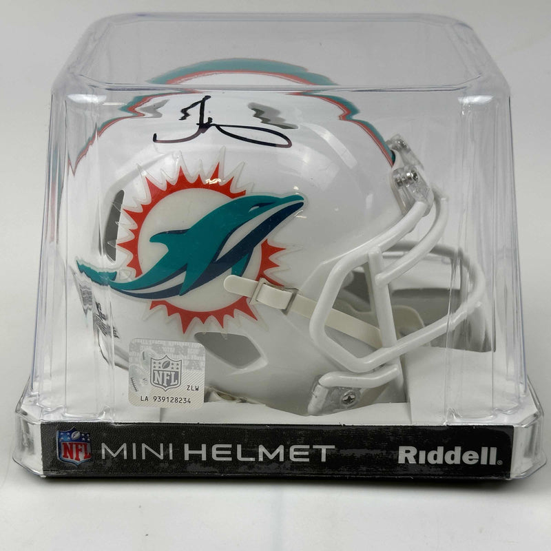 Autographed/Signed Tyreek Hill Miami Dolphins Mini Football Helmet Beckett BAS COA