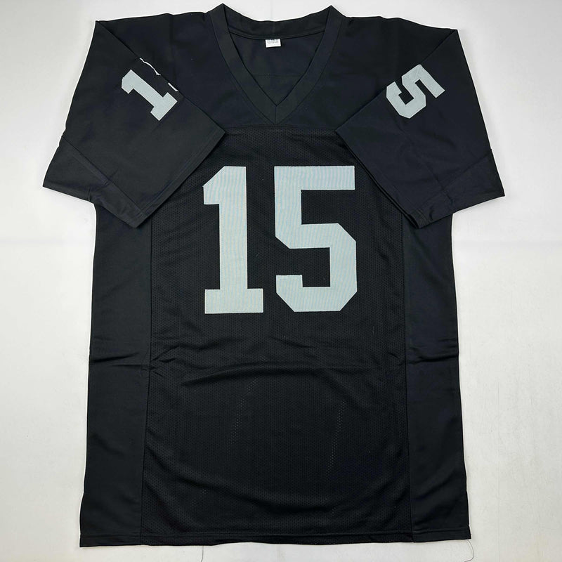 Autographed/Signed Michael Crabtree Oakland Las Vegas Black Football Jersey JSA COA