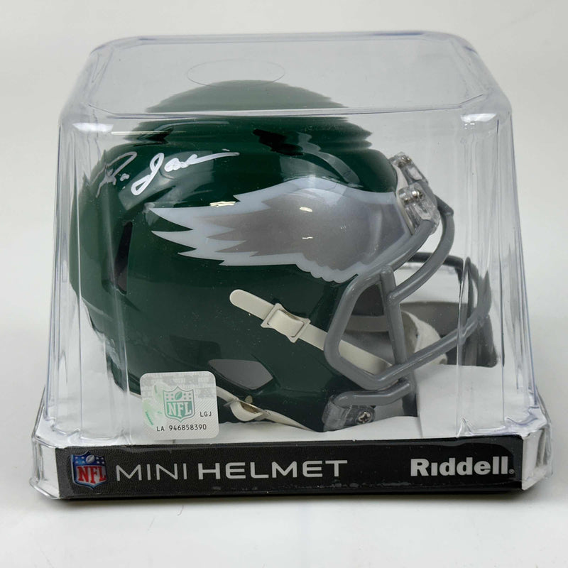 Autographed/Signed Ron Jaworski Philadelphia Eagles Retro Mini Football Helmet Beckett BAS COA