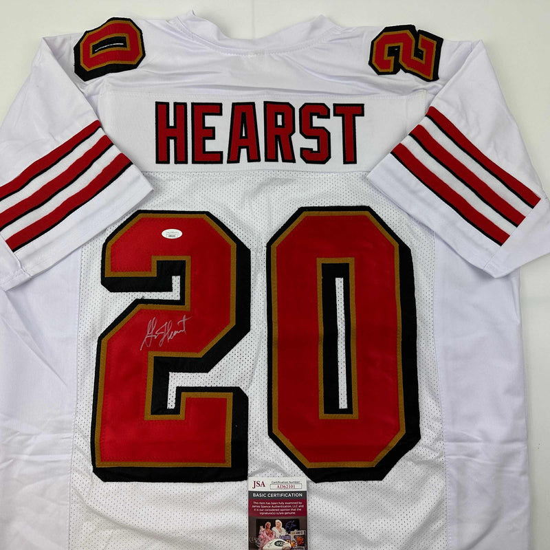 Autographed/Signed Garrison Hearst San Francisco White Football Jersey JSA COA
