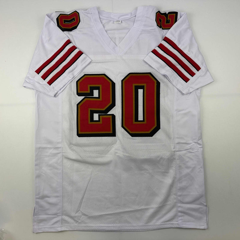 Autographed/Signed Garrison Hearst San Francisco White Football Jersey JSA COA