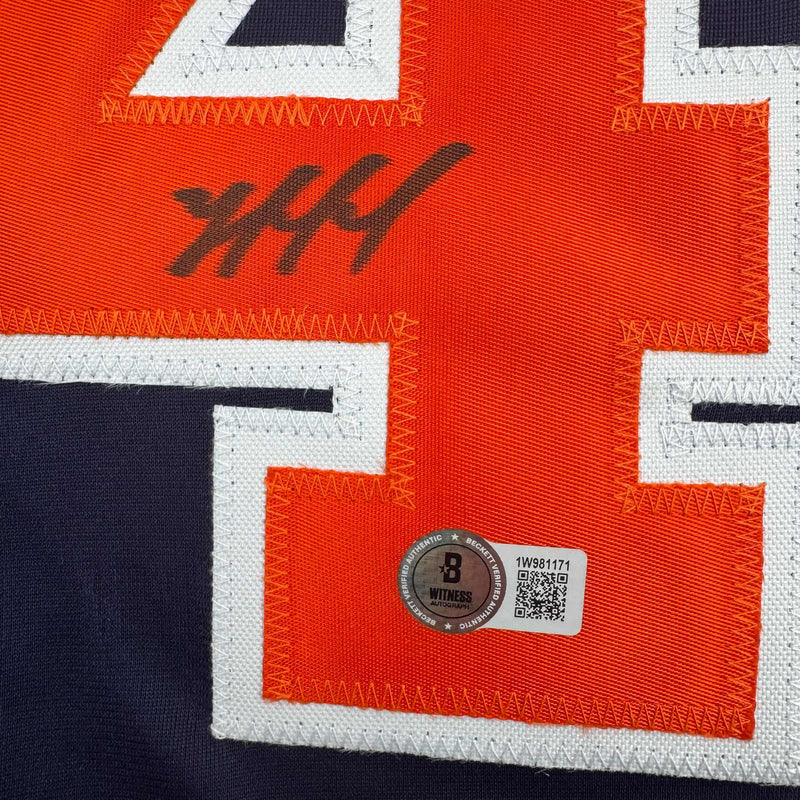 Autographed/Signed Yordan Alvarez Houston Blue Baseball Jersey Beckett BAS COA