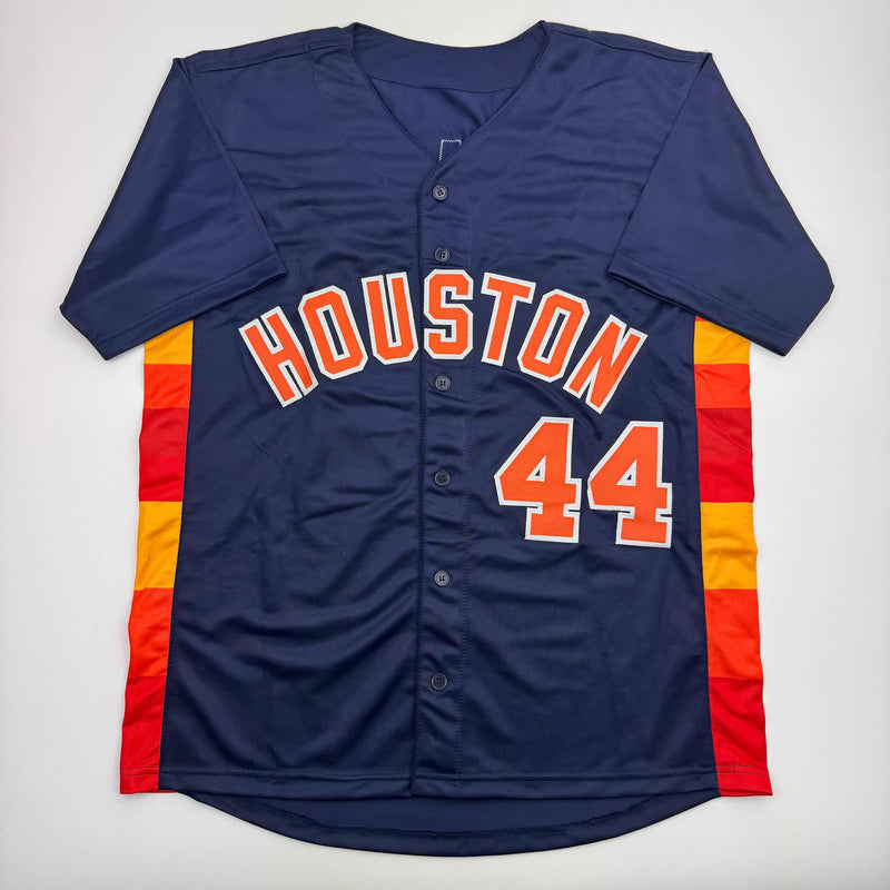 Autographed/Signed Yordan Alvarez Houston Blue Baseball Jersey Beckett BAS COA