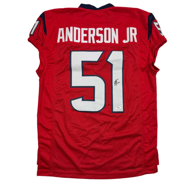 Autographed/Signed Will Anderson Jr. Houston Red Football Jersey PSA/DNA COA