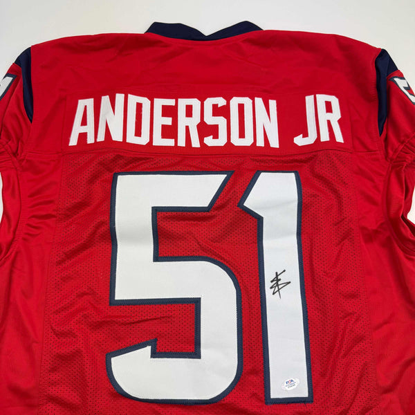 Autographed/Signed Will Anderson Jr. Houston Red Football Jersey PSA/DNA COA